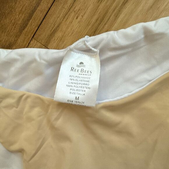 Ree Bees Swimwear Sheer Sleeve Nude Bikini Size M NWT - Picture 3 of 7
